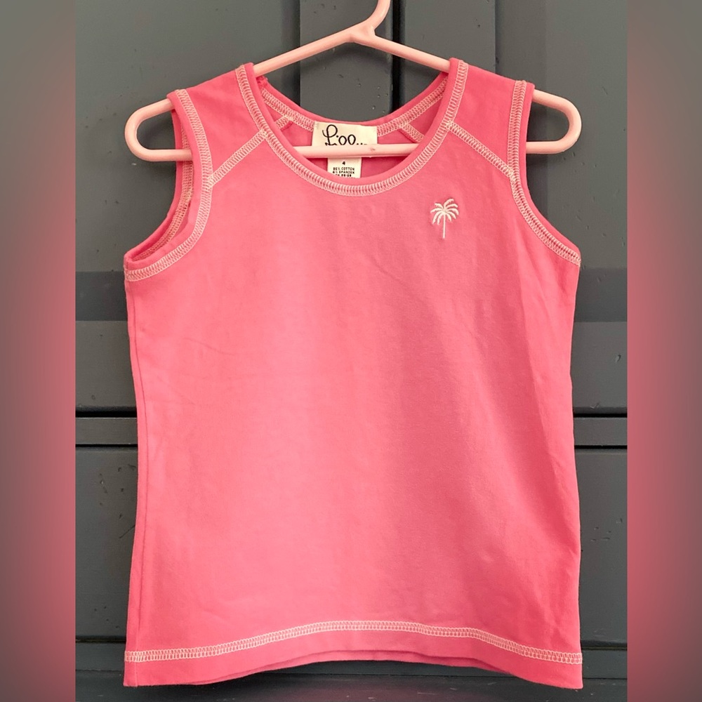 Lilly Pulitzer Girl’s Pink Palm Tank. Size 4 Great condition